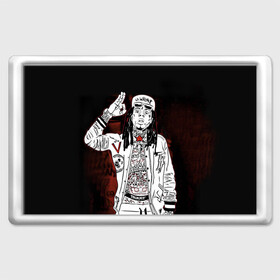 Магнит 45*70 с принтом Lil Wayne 3 в Кировске, Пластик | Размер: 78*52 мм; Размер печати: 70*45 | lil wayne | rap | лил уэйн | рэп | хип хоп