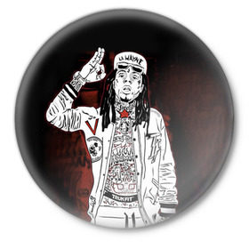 Значок с принтом Lil Wayne 3 в Кировске,  металл | круглая форма, металлическая застежка в виде булавки | Тематика изображения на принте: lil wayne | rap | лил уэйн | рэп | хип хоп