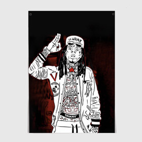 Постер с принтом Lil Wayne 3 в Кировске, 100% бумага
 | бумага, плотность 150 мг. Матовая, но за счет высокого коэффициента гладкости имеет небольшой блеск и дает на свету блики, но в отличии от глянцевой бумаги не покрыта лаком | lil wayne | rap | лил уэйн | рэп | хип хоп