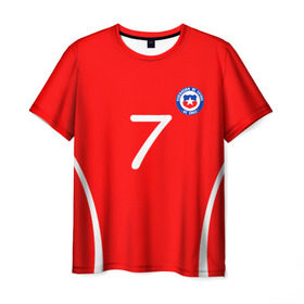 Мужская футболка 3D с принтом Chile в Кировске, 100% полиэфир | прямой крой, круглый вырез горловины, длина до линии бедер | Тематика изображения на принте: alexis | chile | санчес алексис | сборная чили | футбол