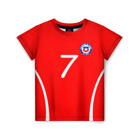 Детская футболка 3D с принтом Chile в Кировске, 100% гипоаллергенный полиэфир | прямой крой, круглый вырез горловины, длина до линии бедер, чуть спущенное плечо, ткань немного тянется | alexis | chile | санчес алексис | сборная чили | футбол