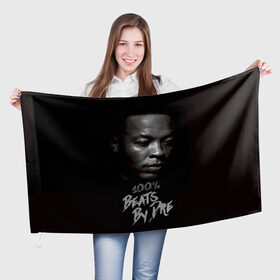 Флаг 3D с принтом Dr.Dre в Кировске, 100% полиэстер | плотность ткани — 95 г/м2, размер — 67 х 109 см. Принт наносится с одной стороны | dr. dre | rap | андре ромелл янг | джи фанк. | доктор дре | доктор дрэ | рэп