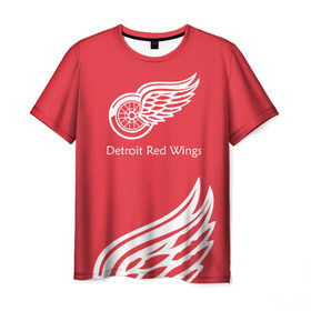 Мужская футболка 3D с принтом Detroit Red Wings 2017 в Кировске, 100% полиэфир | прямой крой, круглый вырез горловины, длина до линии бедер | detroit red wings | nhl | спорт | хоккей