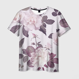 Мужская футболка 3D с принтом Розы в Кировске, 100% полиэфир | прямой крой, круглый вырез горловины, длина до линии бедер | Тематика изображения на принте: flower | rose | лепестки | розы | сад | цветок | цветы