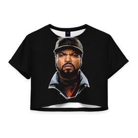 Женская футболка 3D укороченная с принтом Ice Cube 1 в Кировске, 100% полиэстер | круглая горловина, длина футболки до линии талии, рукава с отворотами | ice cube | oshea jackson | rap | айс кьюб | гангста рэп | о’ши дже́ксон | рэп