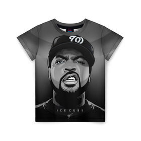 Детская футболка 3D с принтом Ice Cube 2 в Кировске, 100% гипоаллергенный полиэфир | прямой крой, круглый вырез горловины, длина до линии бедер, чуть спущенное плечо, ткань немного тянется | ice cube | oshea jackson | rap | айс кьюб | гангста рэп | о’ши дже́ксон | рэп