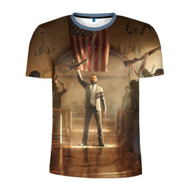 Мужская футболка 3D спортивная с принтом Gun в Кировске, 100% полиэстер с улучшенными характеристиками | приталенный силуэт, круглая горловина, широкие плечи, сужается к линии бедра | far cry | far cry 5 | фар край