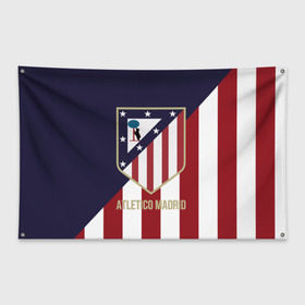 Флаг-баннер с принтом Атлетико Мадрид в Кировске, 100% полиэстер | размер 67 х 109 см, плотность ткани — 95 г/м2; по краям флага есть четыре люверса для крепления | atletico madrid | football | spanish | атлетико мадрид | испанский | клуб | футбольный