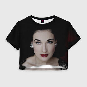 Женская футболка 3D укороченная с принтом Дита Фон Тиз в Кировске, 100% полиэстер | круглая горловина, длина футболки до линии талии, рукава с отворотами | Тематика изображения на принте: женщина | звезда