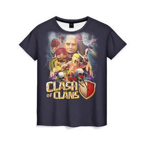 Женская футболка 3D с принтом Clash of clans 2 в Кировске, 100% полиэфир ( синтетическое хлопкоподобное полотно) | прямой крой, круглый вырез горловины, длина до линии бедер | clash of clans | игры | клэш оф кланс