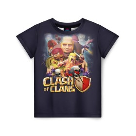 Детская футболка 3D с принтом Clash of clans 2 в Кировске, 100% гипоаллергенный полиэфир | прямой крой, круглый вырез горловины, длина до линии бедер, чуть спущенное плечо, ткань немного тянется | clash of clans | игры | клэш оф кланс