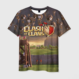 Мужская футболка 3D с принтом Clash of clans 3 в Кировске, 100% полиэфир | прямой крой, круглый вырез горловины, длина до линии бедер | Тематика изображения на принте: clash of clans | игры | клэш оф кланс