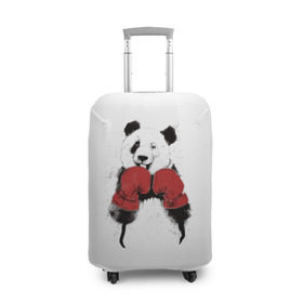 Чехол для чемодана 3D с принтом Панда боксер в Кировске, 86% полиэфир, 14% спандекс | двустороннее нанесение принта, прорези для ручек и колес | Тематика изображения на принте: бамбук | бамбуковый медведь | бокс | боксерские | брызги | енот | животное | коала | красивый | красная книга | кунгфу | медведь | милый | мишка | очки | панда | перчатки | пот | прикол | прикольный