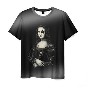 Мужская футболка 3D с принтом Мона Лиза Kiss в Кировске, 100% полиэфир | прямой крой, круглый вырез горловины, длина до линии бедер | джин симмонс | картина | пол стэнли | эйс фрейли