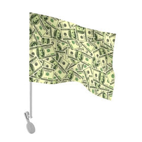 Флаг для автомобиля с принтом Benjamin Franklin в Кировске, 100% полиэстер | Размер: 30*21 см | 3d | benjamin franklin | америка | богатство | валюта | денежные купюры | деньги | доллар | зеленые | сша | текстуры