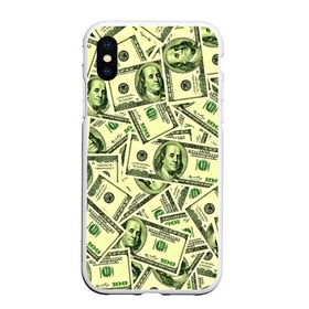 Чехол для iPhone XS Max матовый с принтом Benjamin Franklin в Кировске, Силикон | Область печати: задняя сторона чехла, без боковых панелей | Тематика изображения на принте: 3d | benjamin franklin | америка | богатство | валюта | денежные купюры | деньги | доллар | зеленые | сша | текстуры