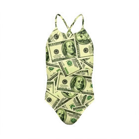 Детский купальник 3D с принтом Benjamin Franklin в Кировске, Полиэстер 85%, Спандекс 15% | Слитный крой, подклад по переду изделия, узкие бретели | Тематика изображения на принте: 3d | benjamin franklin | америка | богатство | валюта | денежные купюры | деньги | доллар | зеленые | сша | текстуры