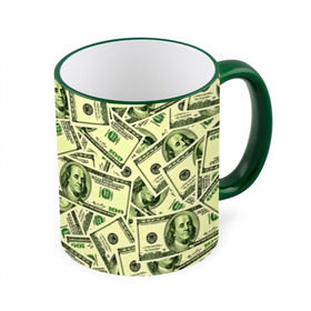 Кружка 3D с принтом Benjamin Franklin в Кировске, керамика | ёмкость 330 мл | 3d | benjamin franklin | америка | богатство | валюта | денежные купюры | деньги | доллар | зеленые | сша | текстуры