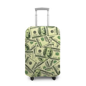 Чехол для чемодана 3D с принтом Benjamin Franklin в Кировске, 86% полиэфир, 14% спандекс | двустороннее нанесение принта, прорези для ручек и колес | 3d | benjamin franklin | америка | богатство | валюта | денежные купюры | деньги | доллар | зеленые | сша | текстуры