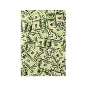 Обложка для паспорта матовая кожа с принтом Benjamin Franklin в Кировске, натуральная матовая кожа | размер 19,3 х 13,7 см; прозрачные пластиковые крепления | Тематика изображения на принте: 3d | benjamin franklin | америка | богатство | валюта | денежные купюры | деньги | доллар | зеленые | сша | текстуры