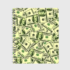 Тетрадь с принтом Benjamin Franklin в Кировске, 100% бумага | 48 листов, плотность листов — 60 г/м2, плотность картонной обложки — 250 г/м2. Листы скреплены сбоку удобной пружинной спиралью. Уголки страниц и обложки скругленные. Цвет линий — светло-серый
 | Тематика изображения на принте: 3d | benjamin franklin | америка | богатство | валюта | денежные купюры | деньги | доллар | зеленые | сша | текстуры