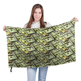 Флаг 3D с принтом Деньги в Кировске, 100% полиэстер | плотность ткани — 95 г/м2, размер — 67 х 109 см. Принт наносится с одной стороны | 3d | benjamin franklin | америка | богатство | валюта | денежные купюры | деньги | доллар | зеленые | сша | текстуры