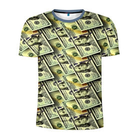 Мужская футболка 3D спортивная с принтом Деньги в Кировске, 100% полиэстер с улучшенными характеристиками | приталенный силуэт, круглая горловина, широкие плечи, сужается к линии бедра | 3d | benjamin franklin | америка | богатство | валюта | денежные купюры | деньги | доллар | зеленые | сша | текстуры