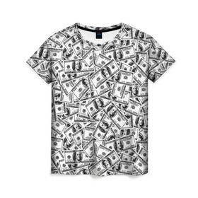 Женская футболка 3D с принтом Benjamin Franklin $ в Кировске, 100% полиэфир ( синтетическое хлопкоподобное полотно) | прямой крой, круглый вырез горловины, длина до линии бедер | 3d | benjamin franklin | америка | богатство | валюта | денежные купюры | деньги | доллар | зеленые | сша | текстуры