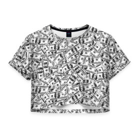 Женская футболка 3D укороченная с принтом Benjamin Franklin $ в Кировске, 100% полиэстер | круглая горловина, длина футболки до линии талии, рукава с отворотами | 3d | benjamin franklin | америка | богатство | валюта | денежные купюры | деньги | доллар | зеленые | сша | текстуры