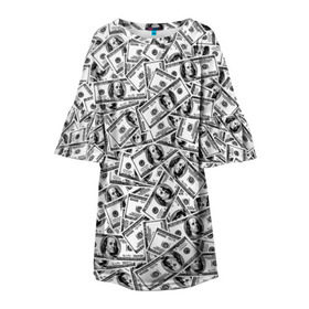 Детское платье 3D с принтом Benjamin Franklin $ в Кировске, 100% полиэстер | прямой силуэт, чуть расширенный к низу. Круглая горловина, на рукавах — воланы | 3d | benjamin franklin | америка | богатство | валюта | денежные купюры | деньги | доллар | зеленые | сша | текстуры