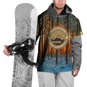 Накидка на куртку 3D с принтом Mountain Ski Patrol в Кировске, 100% полиэстер |  | 3d | landscape | mountains | nature | горы | заснеженный | зима | отдых | отражения | пейзаж | природа | склоны | снег
