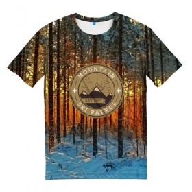 Мужская футболка 3D с принтом Mountain Ski Patrol в Кировске, 100% полиэфир | прямой крой, круглый вырез горловины, длина до линии бедер | 3d | landscape | mountains | nature | горы | заснеженный | зима | отдых | отражения | пейзаж | природа | склоны | снег