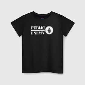 Детская футболка хлопок с принтом Паблик Энеми в Кировске, 100% хлопок | круглый вырез горловины, полуприлегающий силуэт, длина до линии бедер | public enemy