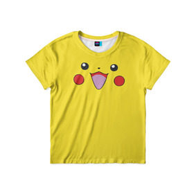 Детская футболка 3D с принтом Pikachu в Кировске, 100% гипоаллергенный полиэфир | прямой крой, круглый вырез горловины, длина до линии бедер, чуть спущенное плечо, ткань немного тянется | 