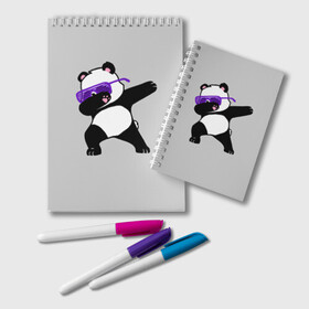 Блокнот с принтом Panda в Кировске, 100% бумага | 48 листов, плотность листов — 60 г/м2, плотность картонной обложки — 250 г/м2. Листы скреплены удобной пружинной спиралью. Цвет линий — светло-серый
 | Тематика изображения на принте: panda dab | животные | панда