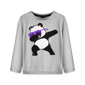 Детский лонгслив 3D с принтом Panda в Кировске, 100% полиэстер | длинные рукава, круглый вырез горловины, полуприлегающий силуэт
 | panda dab | животные | панда