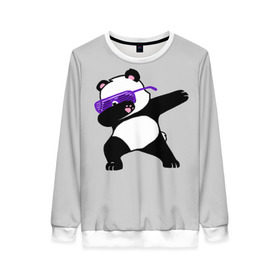 Женский свитшот 3D с принтом Panda в Кировске, 100% полиэстер с мягким внутренним слоем | круглый вырез горловины, мягкая резинка на манжетах и поясе, свободная посадка по фигуре | panda dab | животные | панда