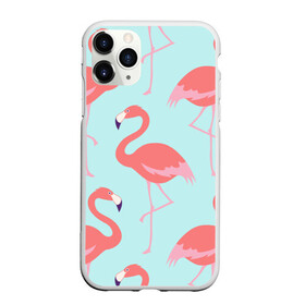 Чехол для iPhone 11 Pro Max матовый с принтом Flamingos pattern в Кировске, Силикон |  | animals | beautiful | bird | birds | birdy | blue | color | flamingo | nature | wild | белое | голубое | животные | красивое | красота | милое | природа | птица | птицы | птичка | птички | синее | фламинго | цвет | яркое