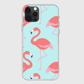 Чехол для iPhone 12 Pro Max с принтом Flamingos pattern в Кировске, Силикон |  | animals | beautiful | bird | birds | birdy | blue | color | flamingo | nature | wild | белое | голубое | животные | красивое | красота | милое | природа | птица | птицы | птичка | птички | синее | фламинго | цвет | яркое