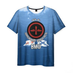 Мужская футболка 3D с принтом БЧ-6 Авиационная в Кировске, 100% полиэфир | прямой крой, круглый вырез горловины, длина до линии бедер | авиация | бч6 | палубная авиация | флот | фмф