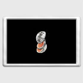 Магнит 45*70 с принтом Луна дольками в Кировске, Пластик | Размер: 78*52 мм; Размер печати: 70*45 | апельсин | грейпфрут | ломтики | цитрус