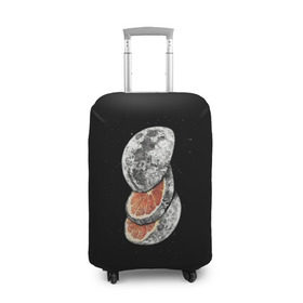Чехол для чемодана 3D с принтом Луна дольками в Кировске, 86% полиэфир, 14% спандекс | двустороннее нанесение принта, прорези для ручек и колес | апельсин | грейпфрут | ломтики | цитрус