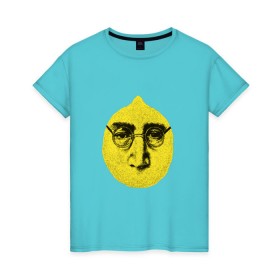 Женская футболка хлопок с принтом John Lemon карандашем в Кировске, 100% хлопок | прямой крой, круглый вырез горловины, длина до линии бедер, слегка спущенное плечо | john lennon | the beatles | битлз | джон леннон | лимон