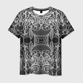Мужская футболка 3D с принтом Железные Цветы в Кировске, 100% полиэфир | прямой крой, круглый вырез горловины, длина до линии бедер | 3d | абстракция | абстракция красок | арт | краска | металл | прикольные | текстура | штрихи