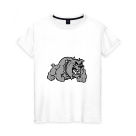 Женская футболка хлопок с принтом Злая собака в Кировске, 100% хлопок | прямой крой, круглый вырез горловины, длина до линии бедер, слегка спущенное плечо | 