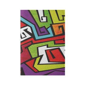 Обложка для паспорта матовая кожа с принтом Цветные граффити в Кировске, натуральная матовая кожа | размер 19,3 х 13,7 см; прозрачные пластиковые крепления | арт | белый | граффити | жёлтый | зелёный | искусство | красный | лучшее | новинки | полосы | популярное | синий | узоры | фиолетовый | цвет | цветные граффити