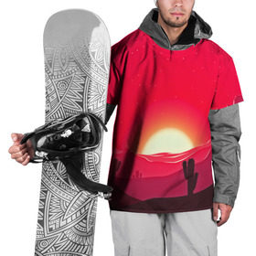 Накидка на куртку 3D с принтом Gorgeous sunset в Кировске, 100% полиэстер |  | 3d | арт | дикий запад | закат | кактус | природа | солнце