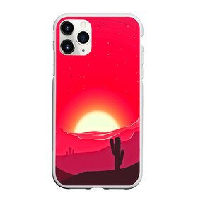 Чехол для iPhone 11 Pro матовый с принтом Gorgeous sunset в Кировске, Силикон |  | 3d | арт | дикий запад | закат | кактус | природа | солнце