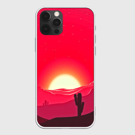 Чехол для iPhone 12 Pro Max с принтом Gorgeous sunset в Кировске, Силикон |  | Тематика изображения на принте: 3d | арт | дикий запад | закат | кактус | природа | солнце