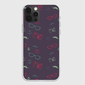 Чехол для iPhone 12 Pro Max с принтом Хипстер в Кировске, Силикон |  | hipster | очки | усы | фотик | фотоаппарат | хипстер | якорь